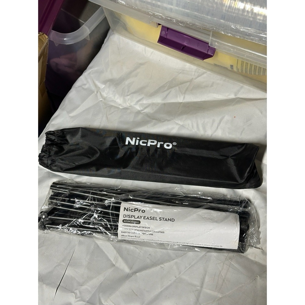 NicPro Display Easel‎ Stand 63" Adjustable Folding Tripod Black Portable w/ Bag